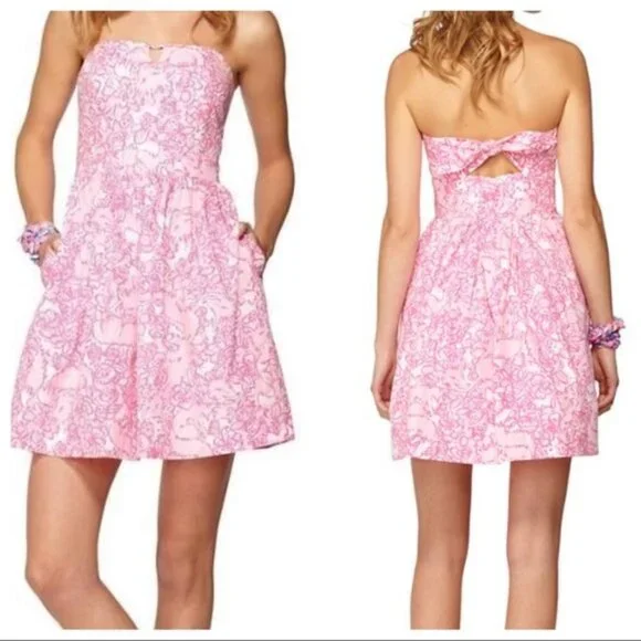 Lilly Pulitzer Richelle She's a Fox Sleeveless Pink Dress  Size 0 - Picture 2 of 11